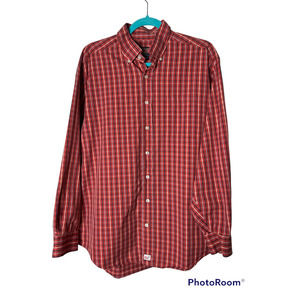 Vineyard Vines Murray Shirt Button Down Check in Orange Red and Blue Size Large